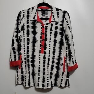 ALI MILES Abstract Pattern 3/4 Sleeve Tunic Top
